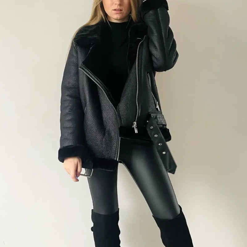 Jaqueta Feminina de Couro Legitimo - Velvet + Brinde Exclusivo