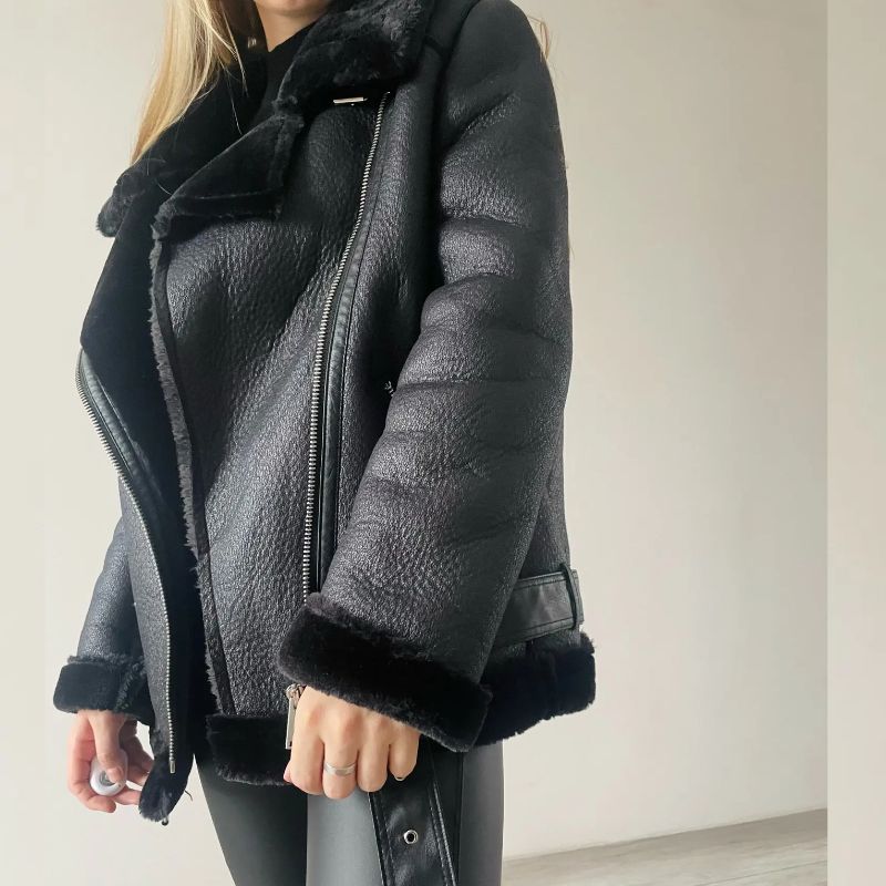 Jaqueta Feminina de Couro Legitimo - Velvet + Brinde Exclusivo
