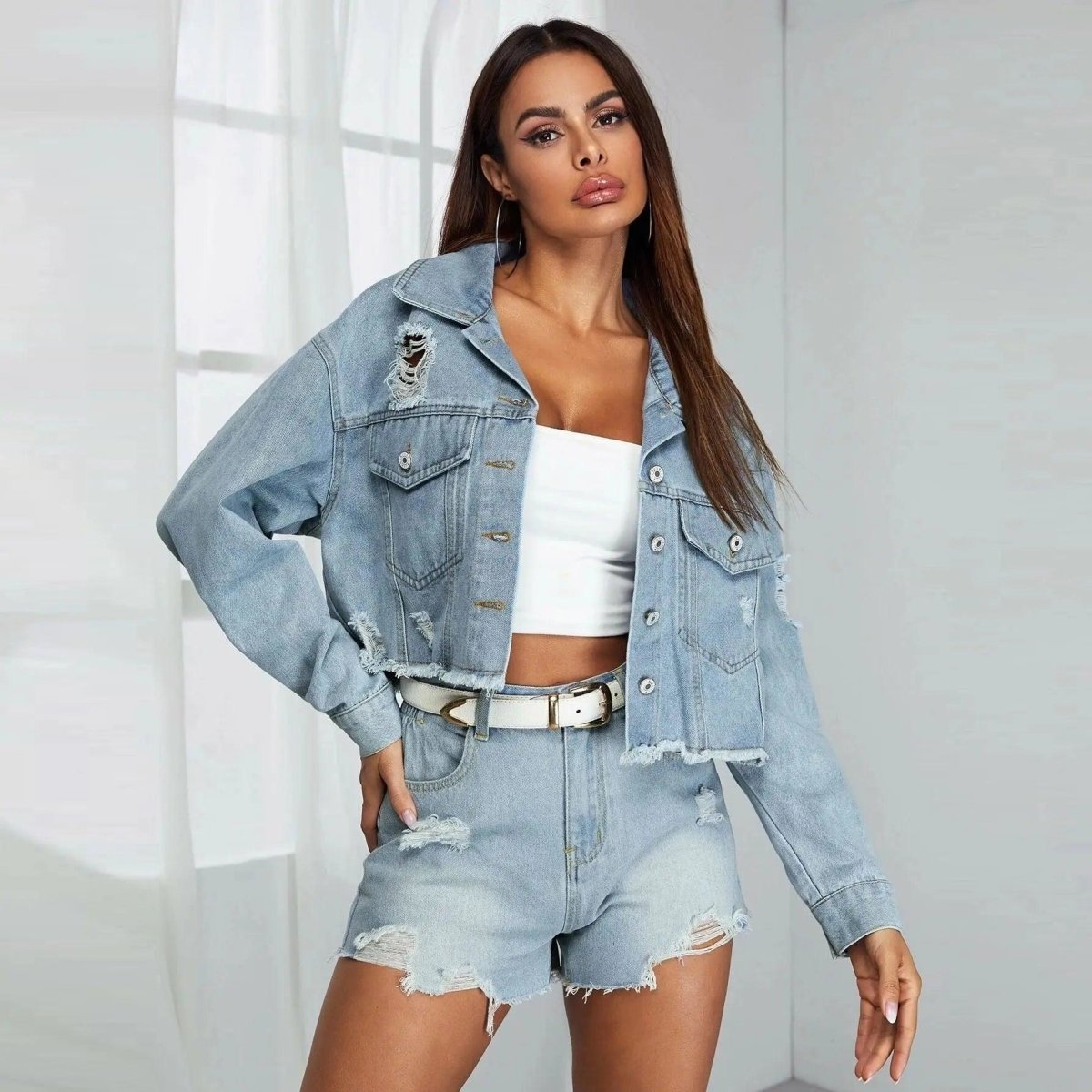 Blusa Feminina Jeans - Elegant