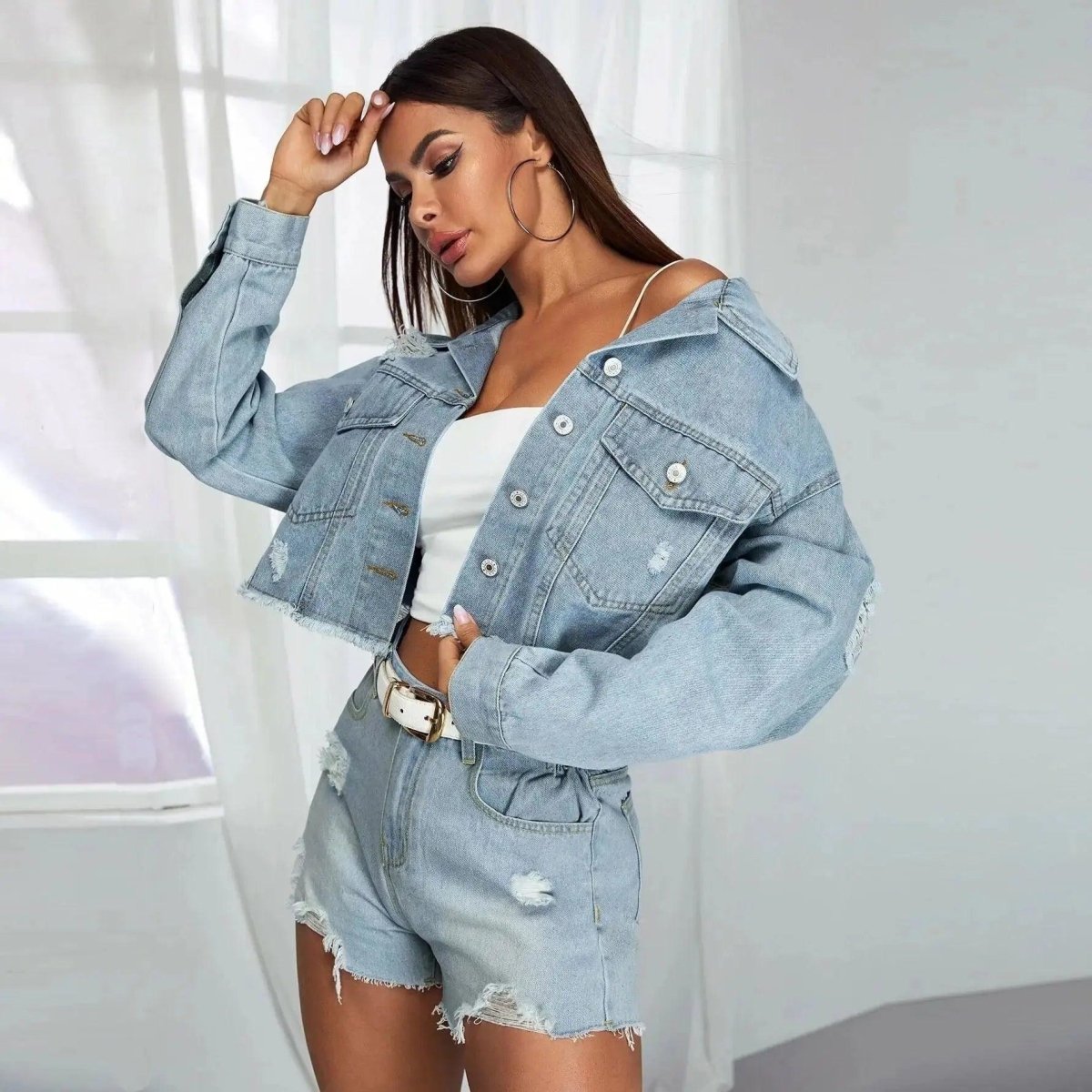 Blusa Feminina Jeans - Elegant