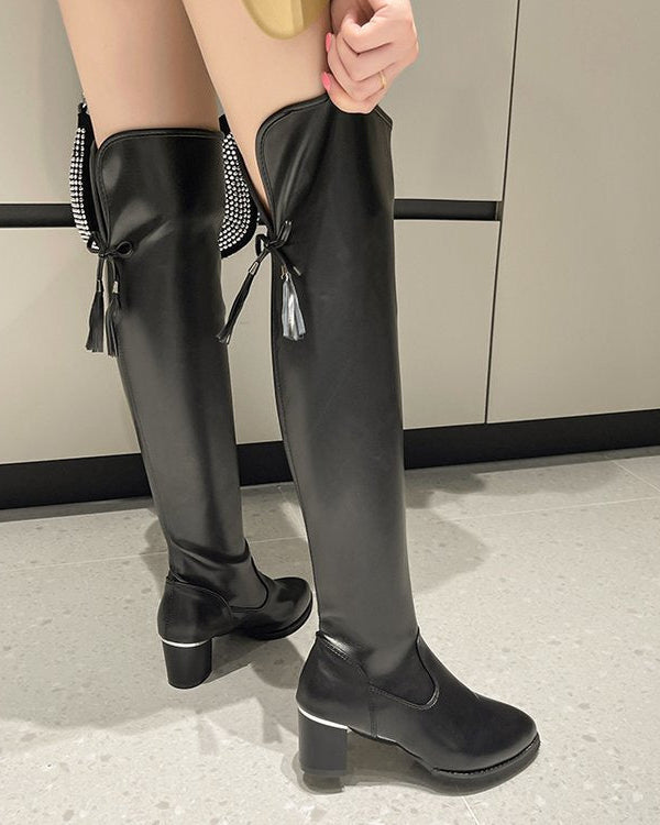 Bota Feminina de Inverno Em Couro Ecológico - Blossom