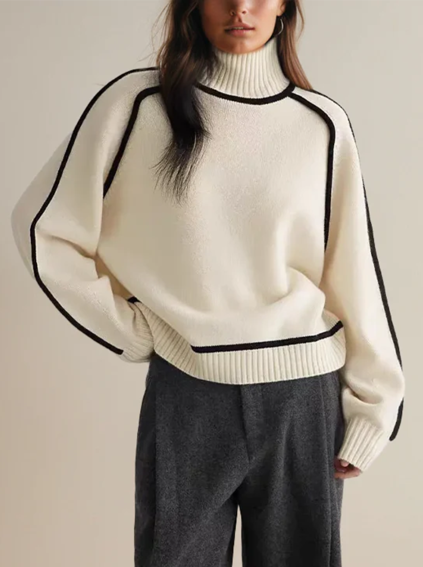 Suéter Feminino Minimalista Gola Alta - Fernanda