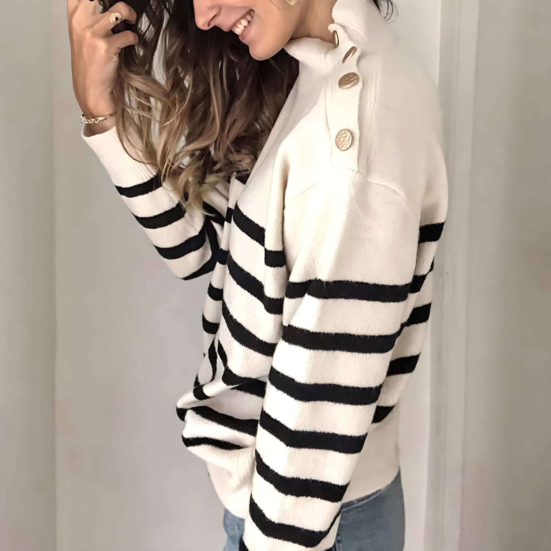Suéter Feminino Listrado - Gabriele