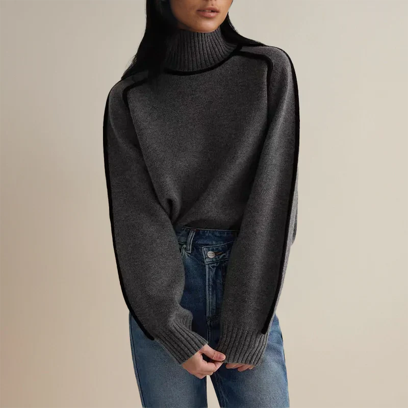 Suéter Feminino Minimalista Gola Alta - Fernanda