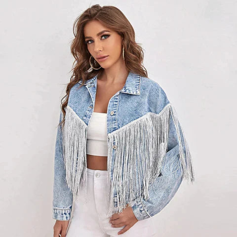 Jaqueta Jeans Feminina Casual Chic - Jessamine