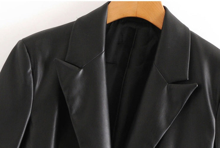 Jaqueta Blazer de Couro Legitimo - Lara + Brinde Exclusivo