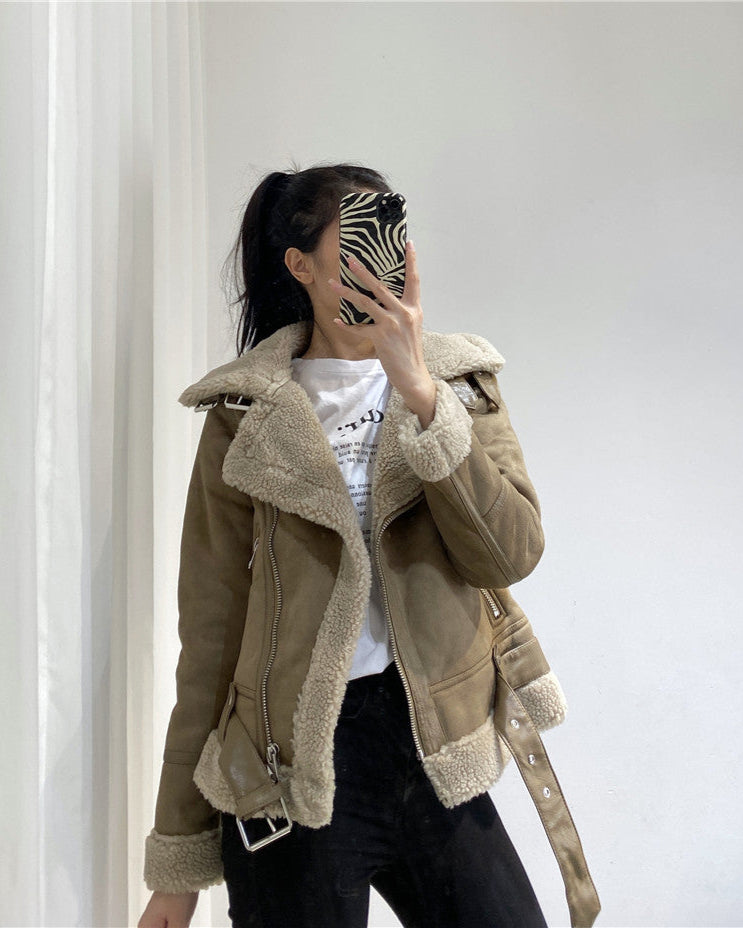 Jaqueta de Couro Forrada em Lã - Vanessa