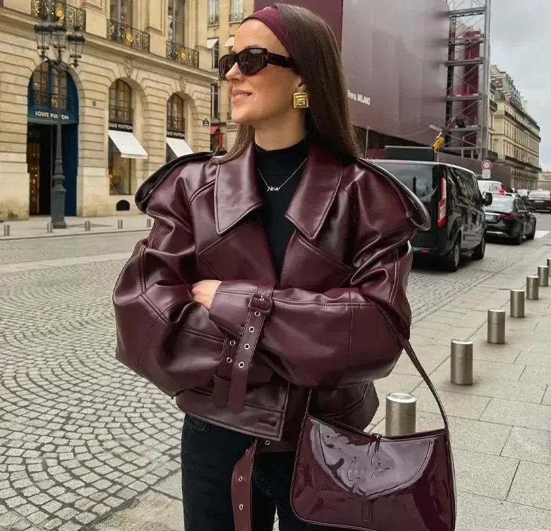 Jaqueta Feminina em Couro Legitimo Premium - Elisa