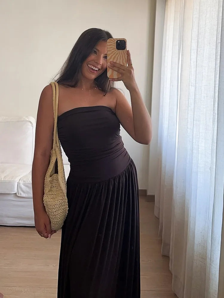 Vestido Longo Casual sem Alças - Ondine