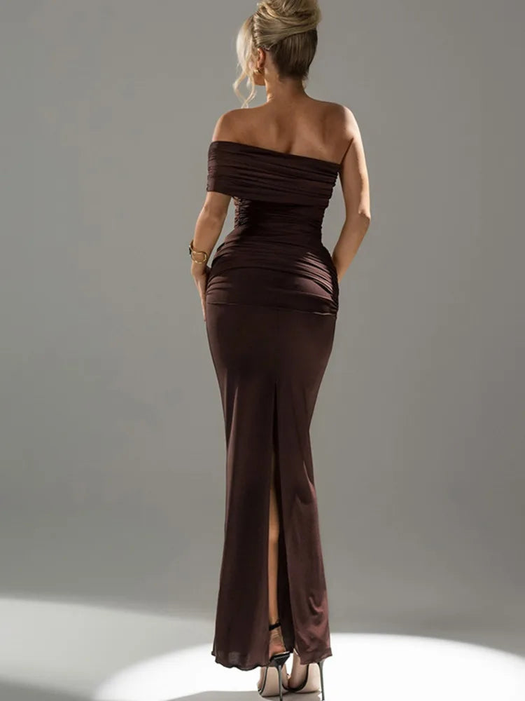 Vestido Longo Elegante Slim sem Alças - Ginevra