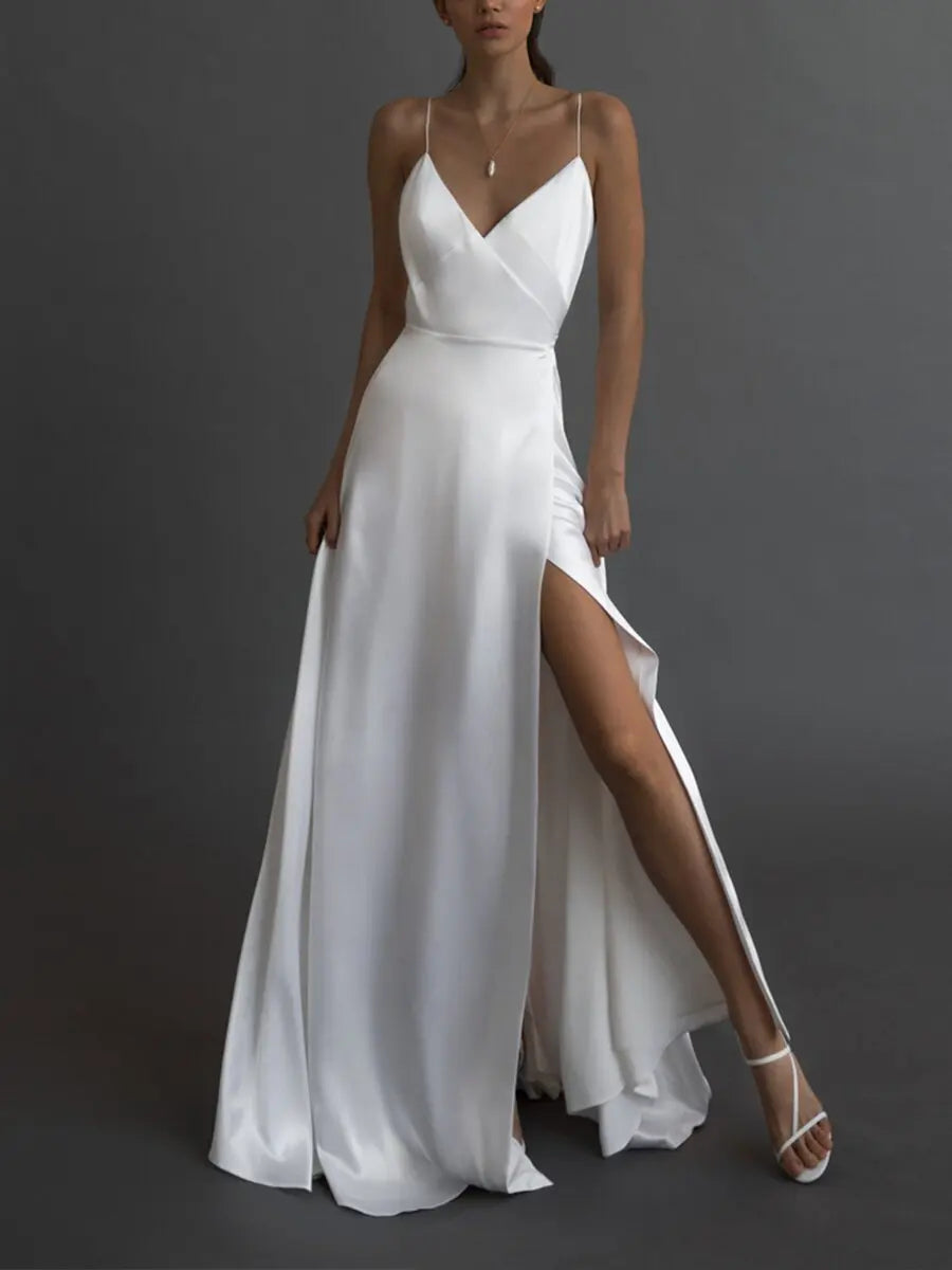 Vestido Longo sem Alças com Decote em V - Damiana