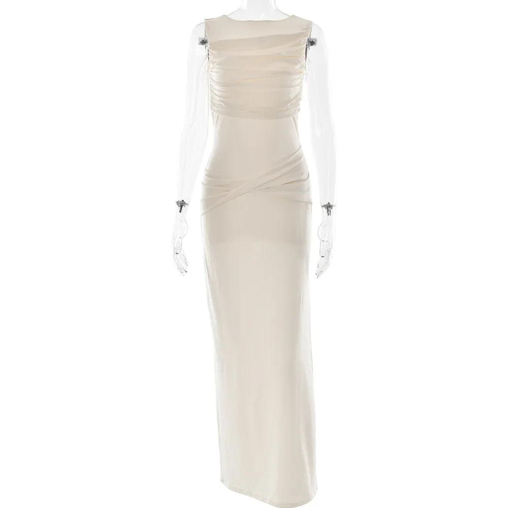 Vestido Longo Casual sem Mangas - Liora