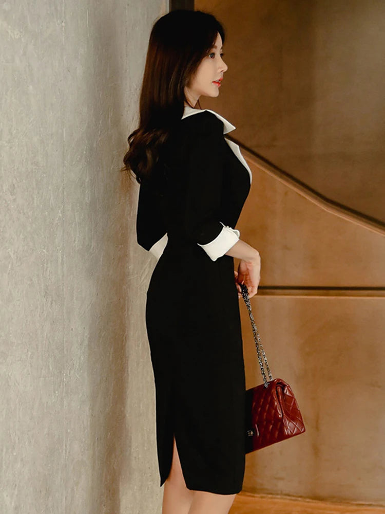 Vestido Longo Casual com Gola - Pia