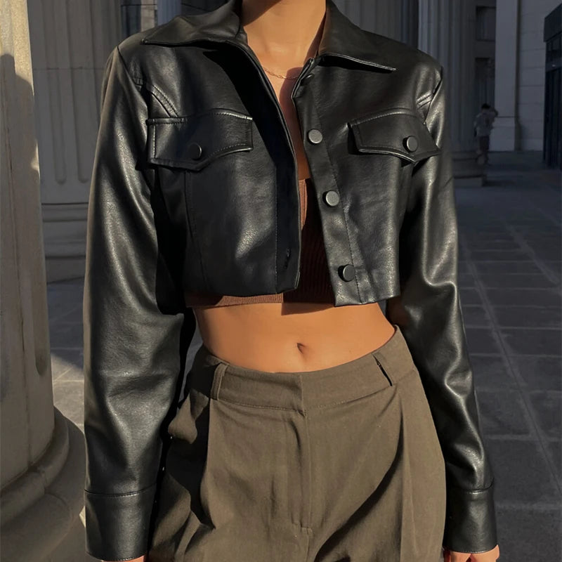 Jaqueta Couro Feminina Moderna e Chic - Venezia