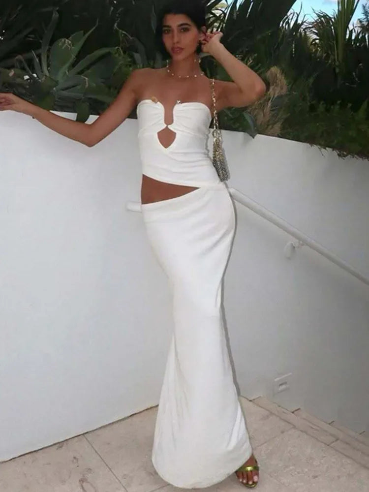 Vestido Longo sem Alças Sofisticado - Leontine