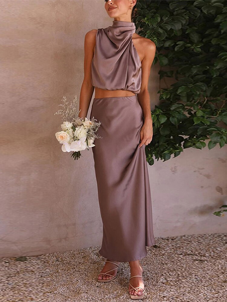 Conjunto Feminino de Cetim - Olívia