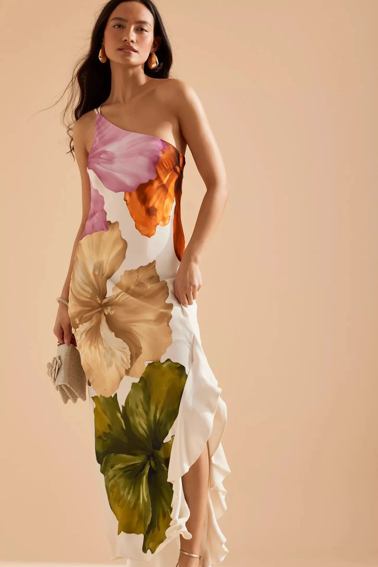 Vestido Longo com Estampa Floral sem Alças - Cosima