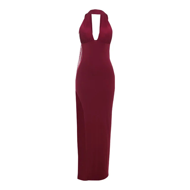Vestido Longo Elegante sem Alças com Decote - Prisca
