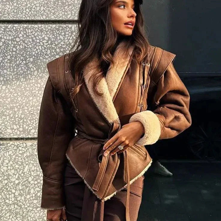 Jaqueta Feminina de Couro com Estilo Urbano – Nádia