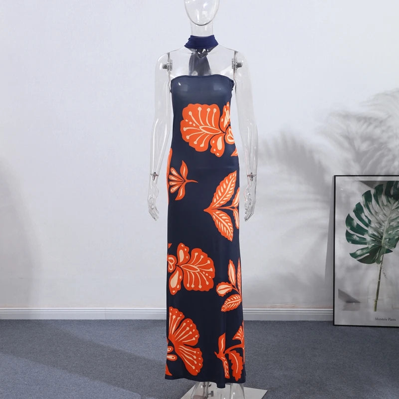 Vestido Longo Elegante com Estampa Floral - Penelope