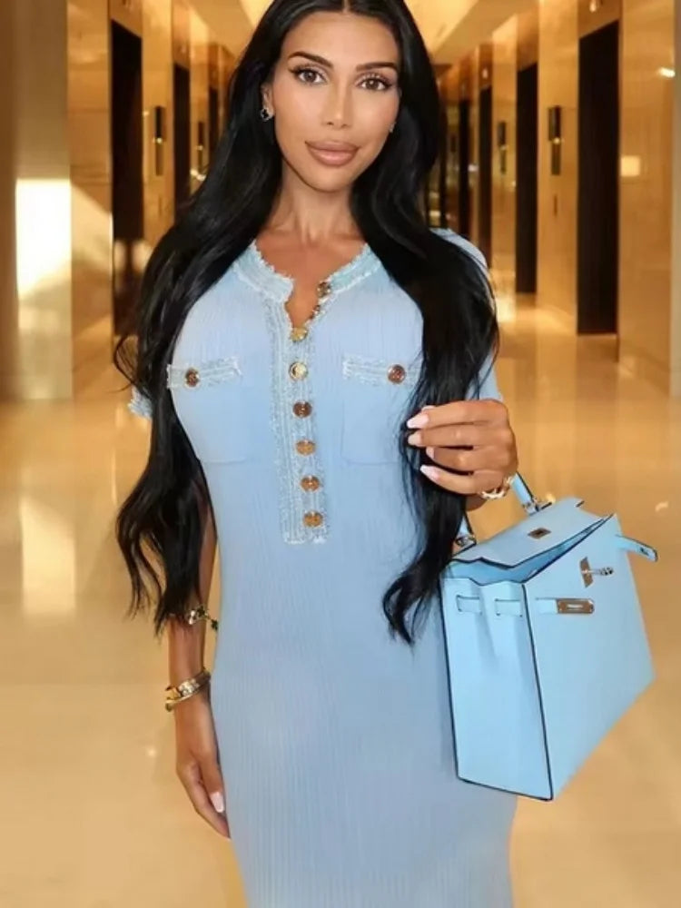 Vestido Longo Casual com Gola - Saphira