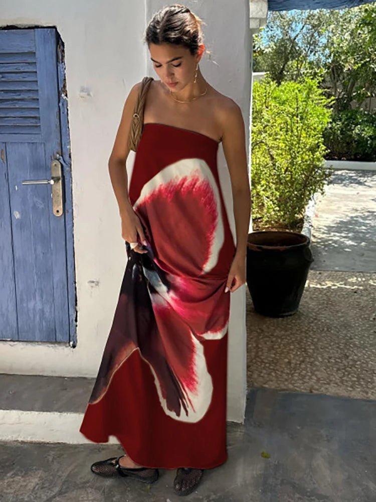 Vestido Longo Estampa Floral Elegante - Yara