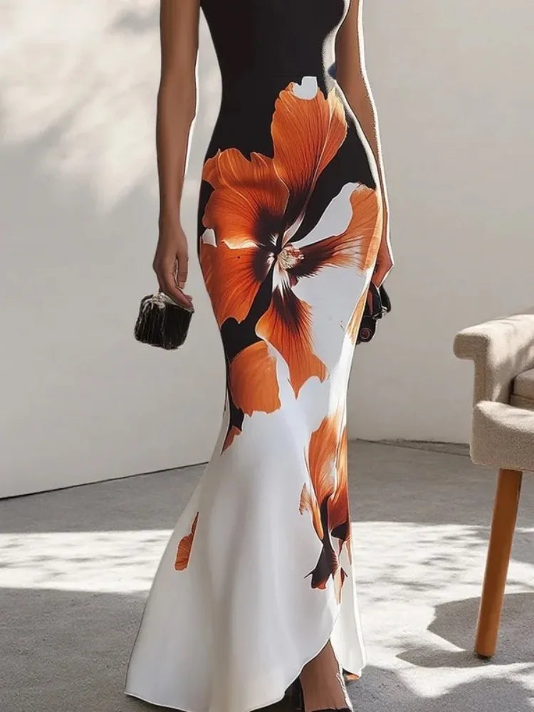Vestido Longo com Estampa Floral - Zephyra