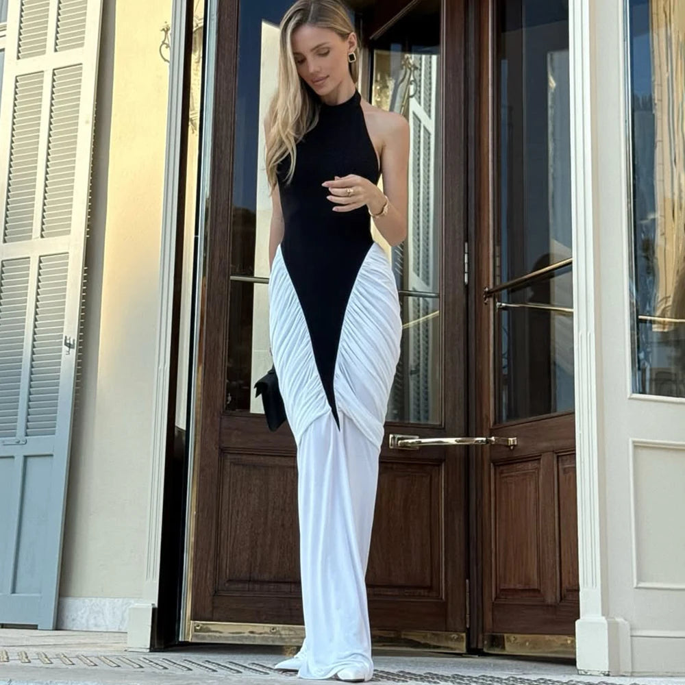 Vestido Longo Vintage com Cintura Alta - Mira