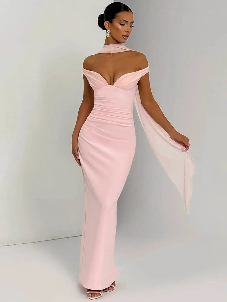 Vestido Longo com Manga sem Alças - Belen