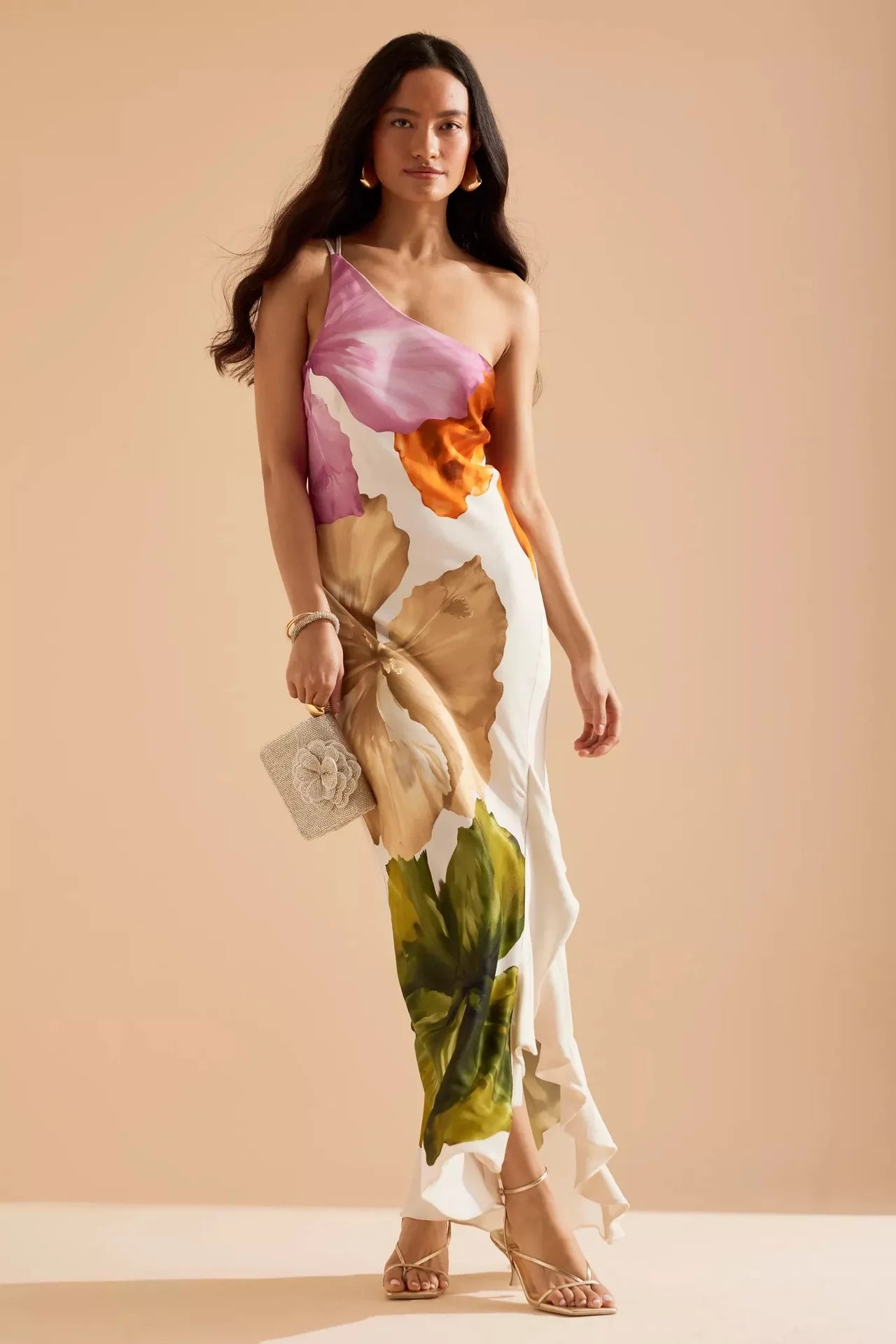 Vestido Longo com Estampa Floral sem Alças - Cosima
