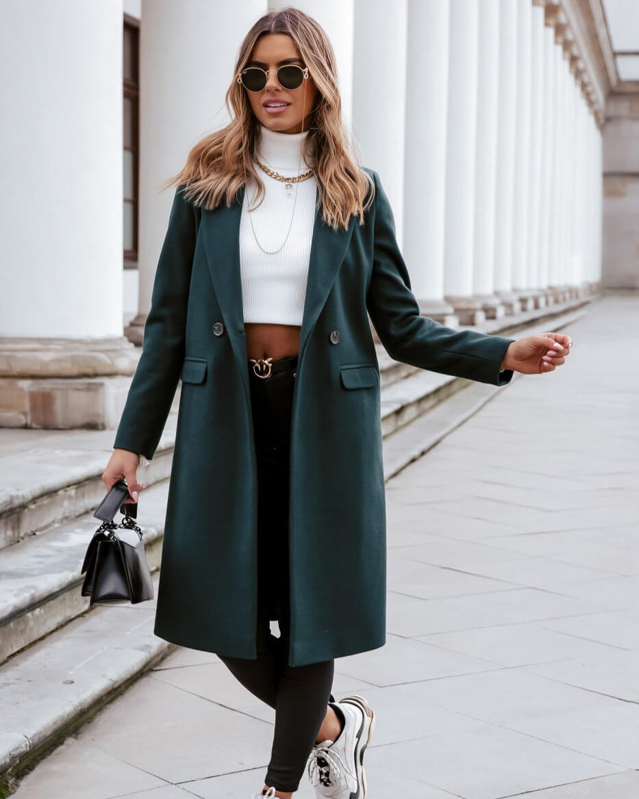 Casaco Feminino Longo de Lã Batida - Rosalind