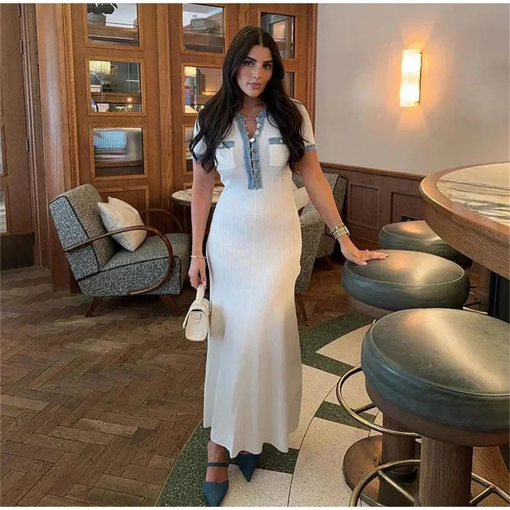 Vestido Longo Casual com Gola - Saphira