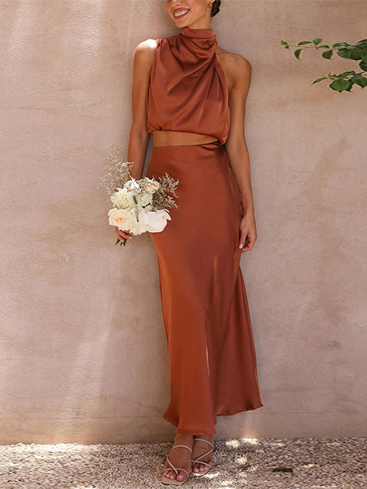 Conjunto Feminino de Cetim - Olívia