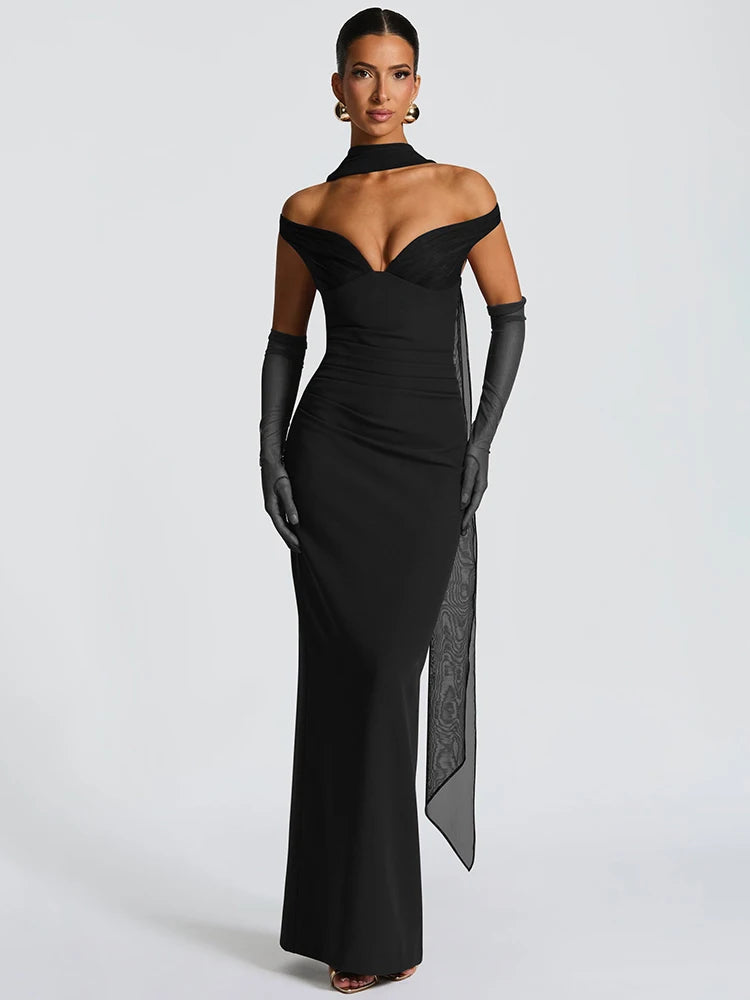 Vestido Longo com Manga sem Alças - Belen