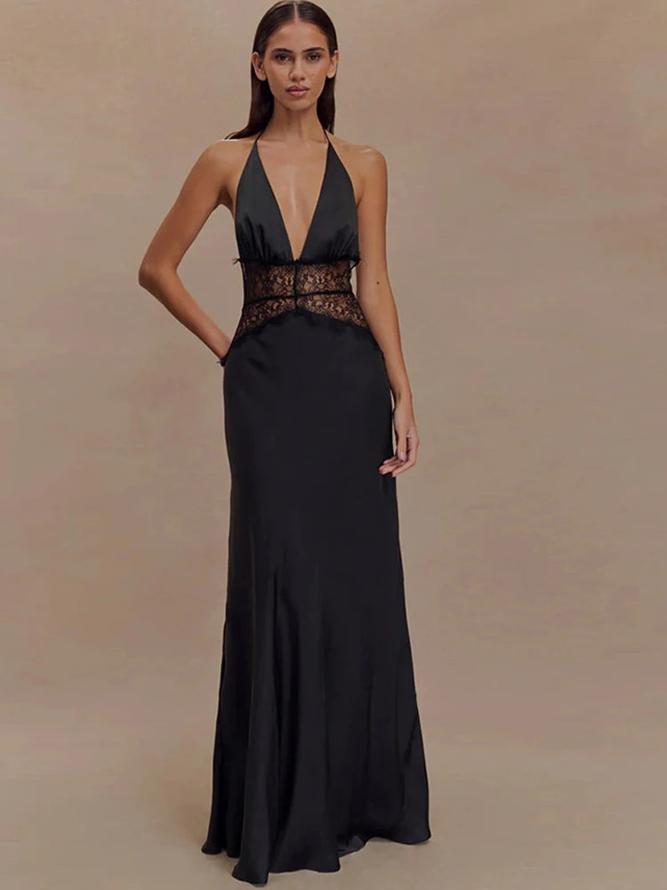 Vestido Longo Casual com Decote em V - Marceline