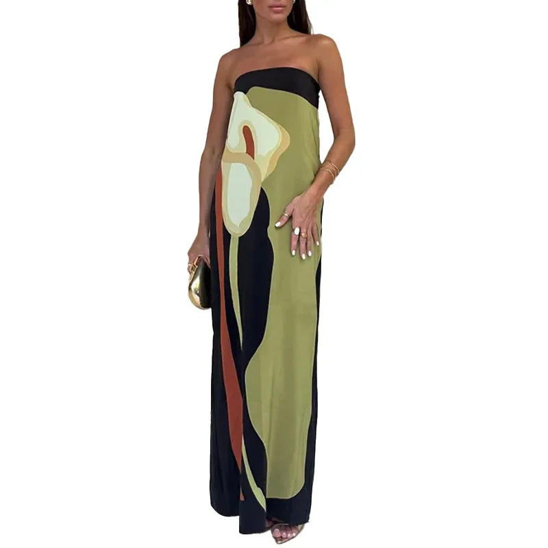 Vestido Longo Elegante com Estampa Floral - Isabeau