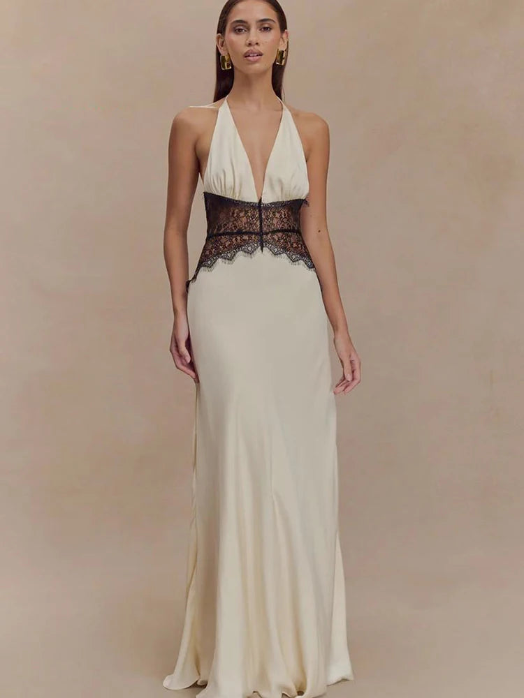 Vestido Longo Casual com Decote em V - Marceline