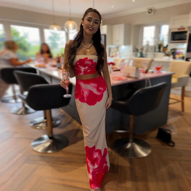 Vestido Longo Elegante com Estampa Floral - Lysandra