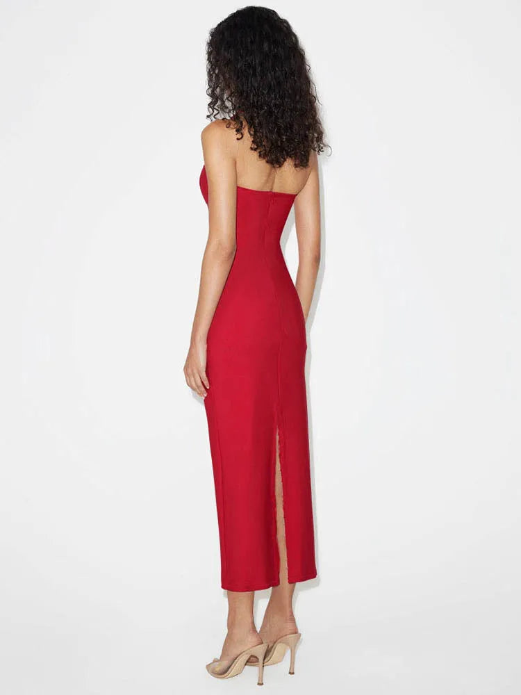 Vestido Longo sem Alças Elegante - Isabeau
