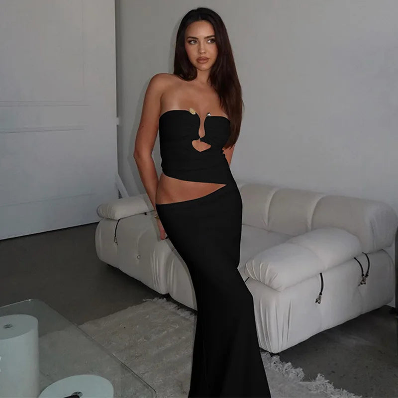 Vestido Longo sem Alças Sofisticado - Leontine