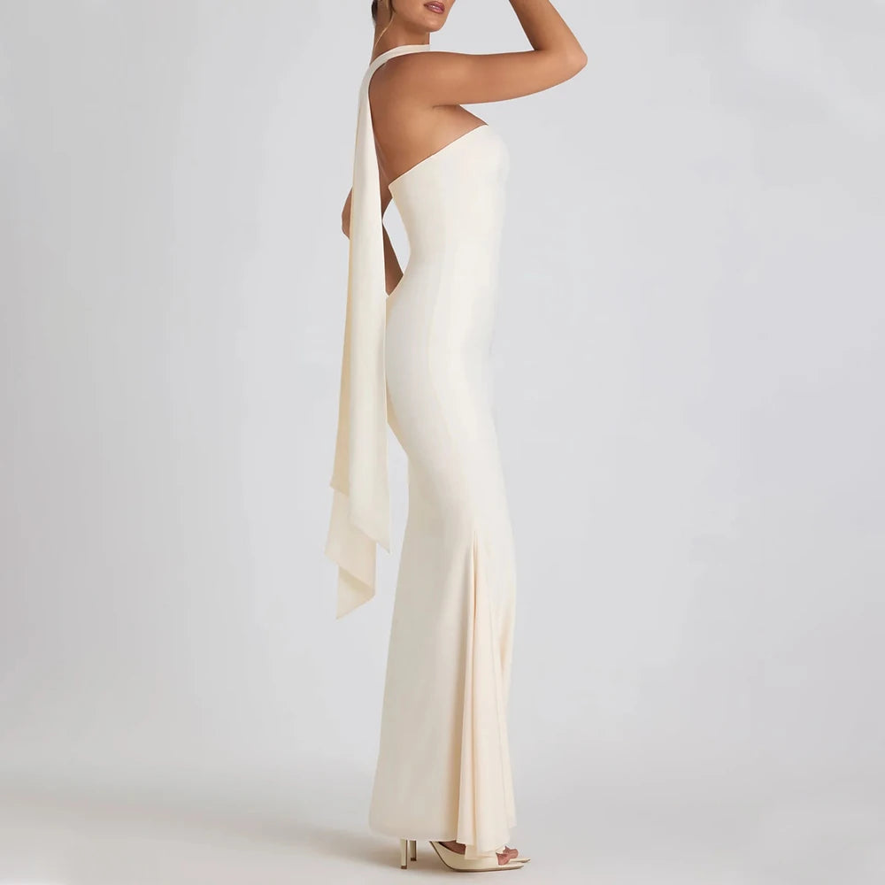 Vestido Longo Elegante sem Alças Moderno - Novalie