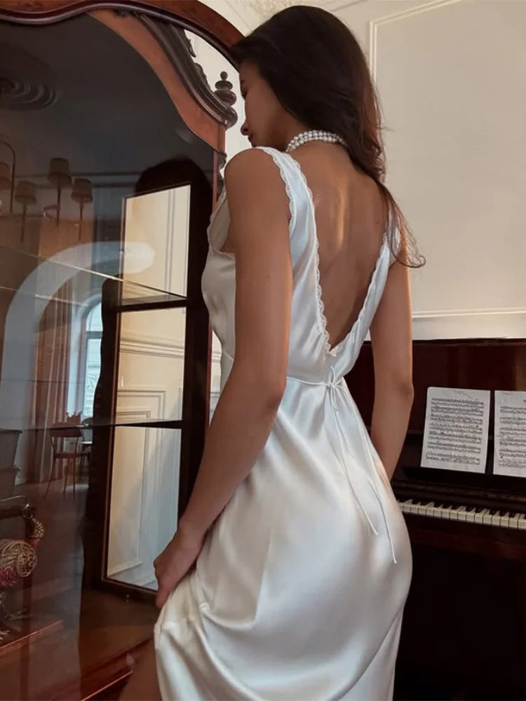 Vestido Longo com Decote em V - Vanya
