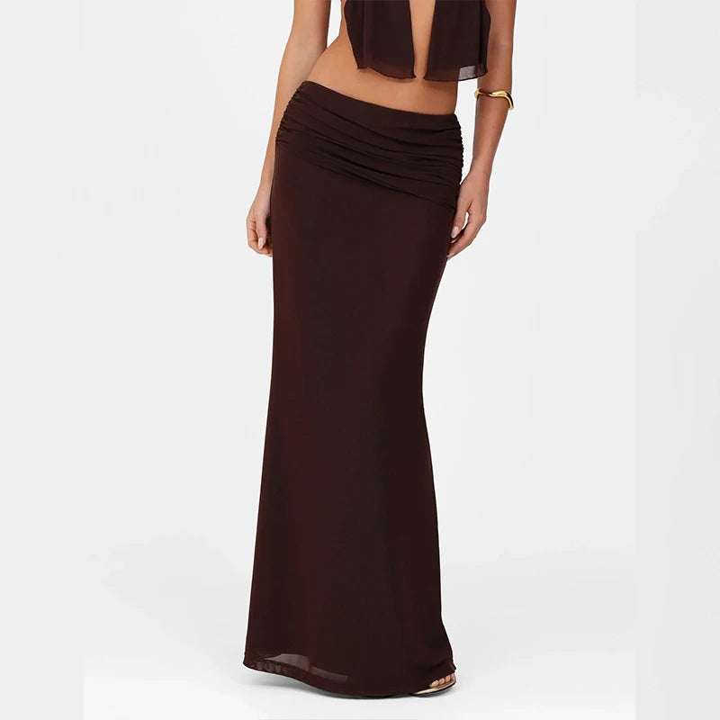 Vestido Longo com Saia Longa de Malha Fina - Quinley