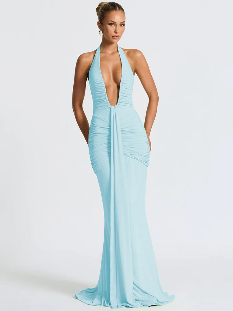 Vestido Longo sem Alças com Decote - Karina
