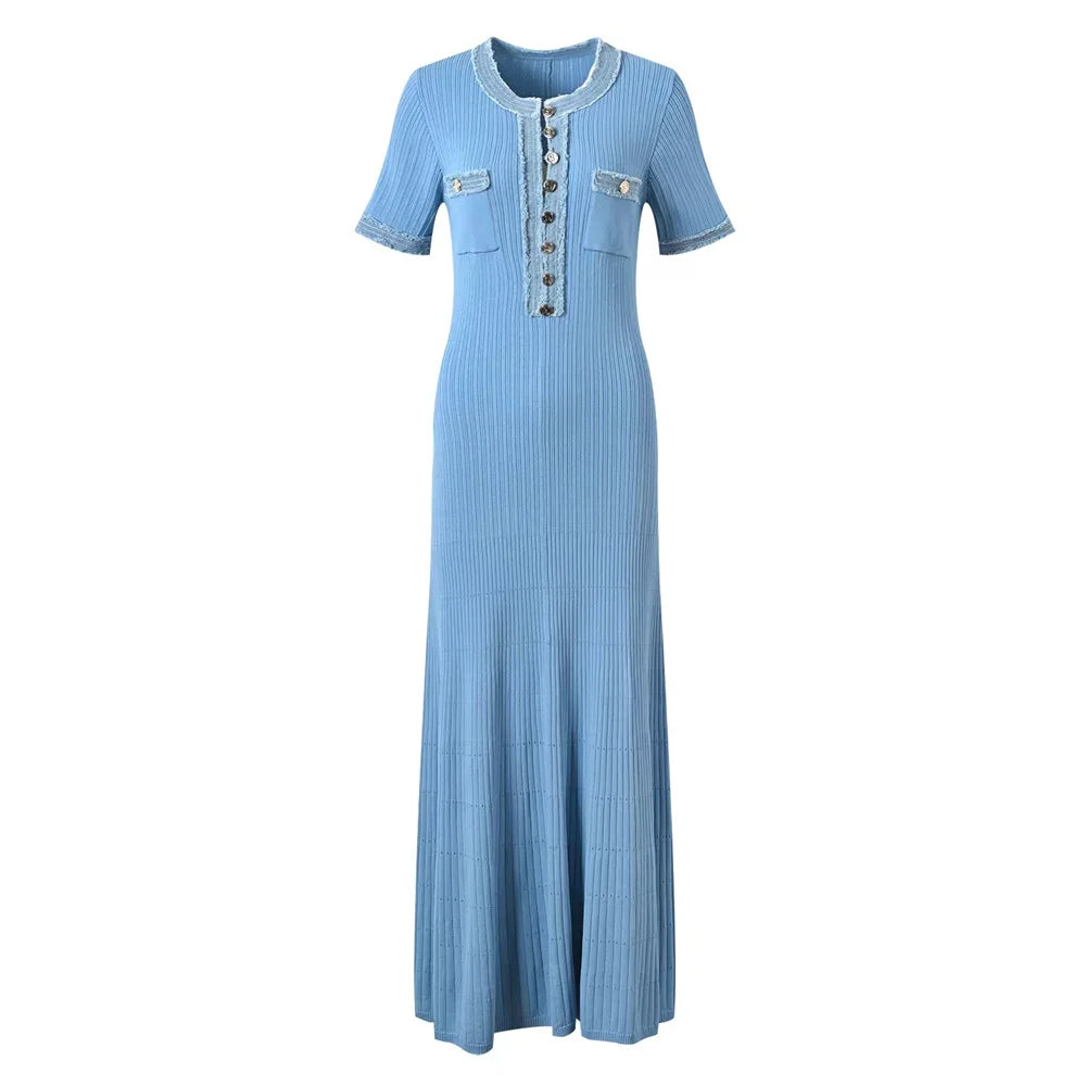 Vestido Longo Casual com Gola - Saphira