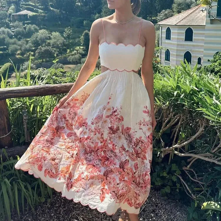 Vestido Feminino Midi com Decote Reto Floral - Chemical