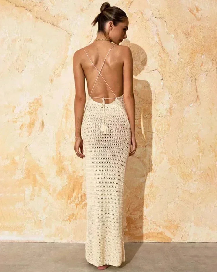 Vestido Feminino Longo Casual de Tricot - Sage