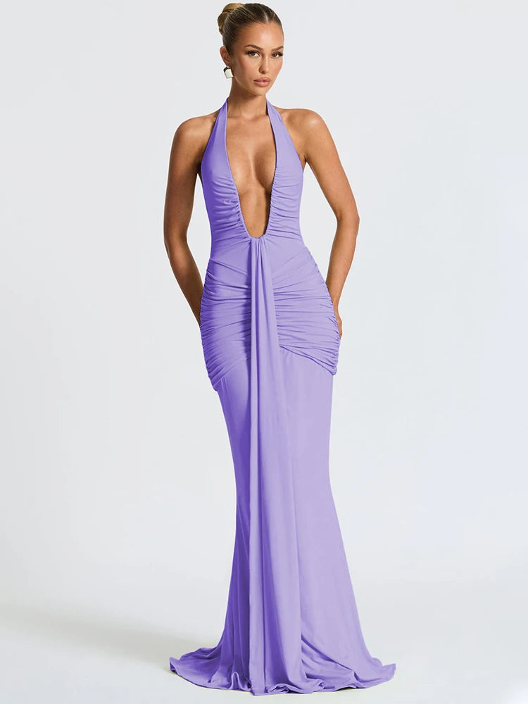 Vestido Longo sem Alças com Decote - Karina