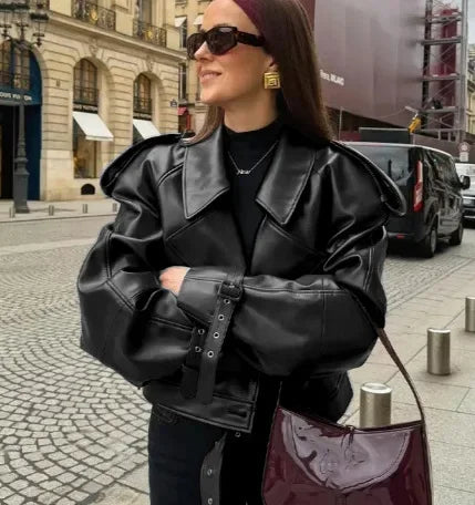 Jaqueta Feminina em Couro Legitimo Premium - Elisa