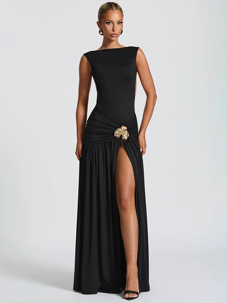 Vestido Longo Elegante Slim Moderno - Seraphine